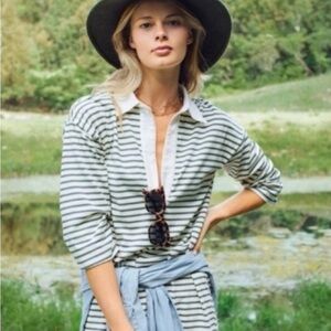 Tuckernuck Ashton Green and White Striped Dress